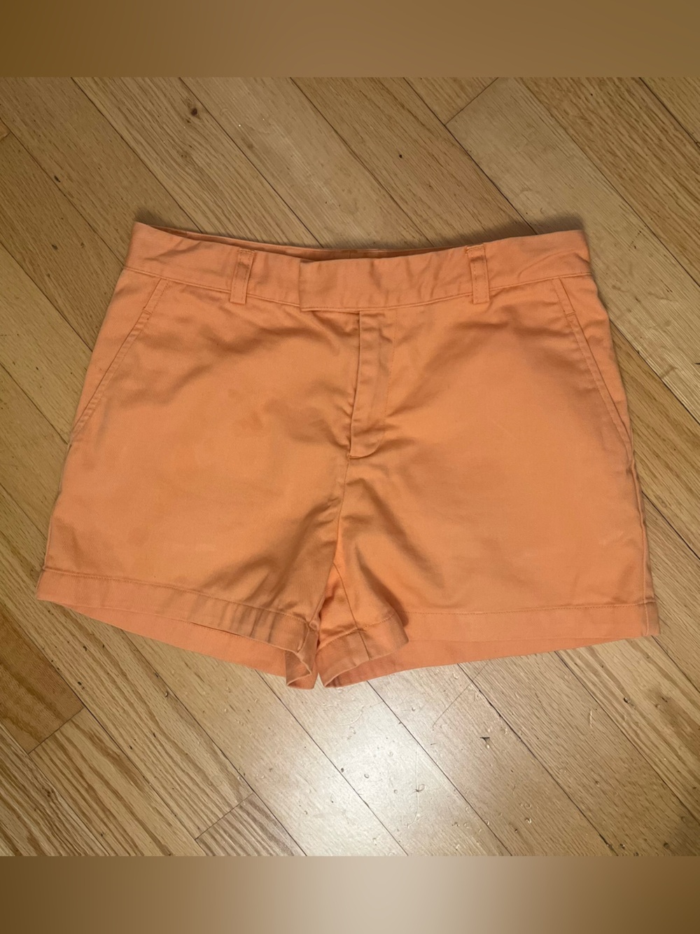 Ralph Lauren Women's Coral Orange Cream Chino Shorts Size 4